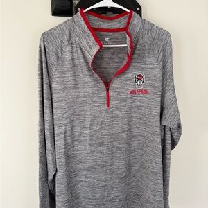 Colosseum Heather Gray Pullover with Red Accents